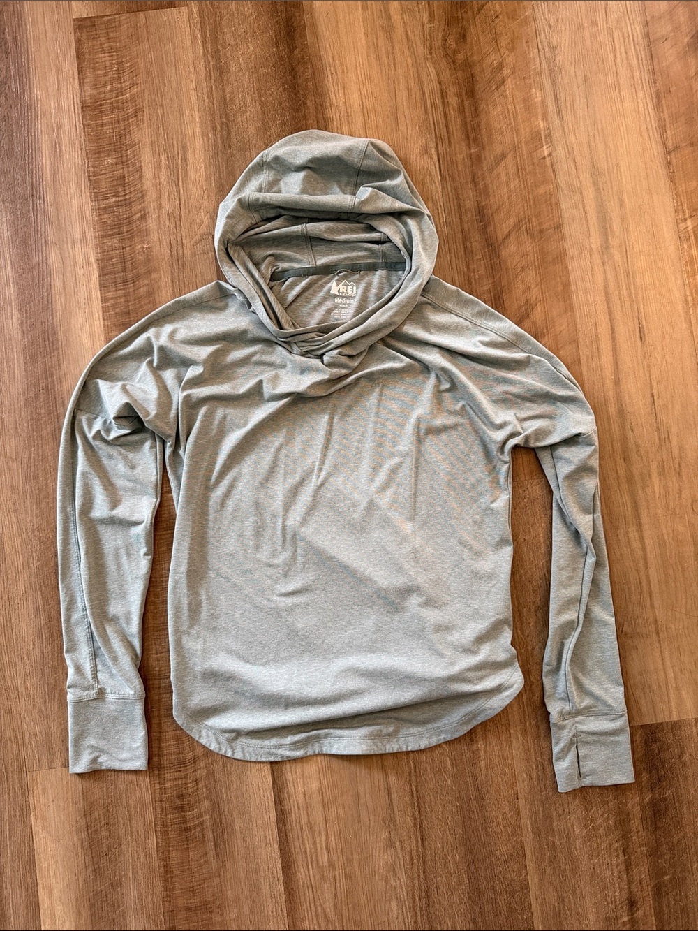REI Co-Op Sahara Sun Shade Hoodie in Sea Olive Heather (discontinued) - Medium